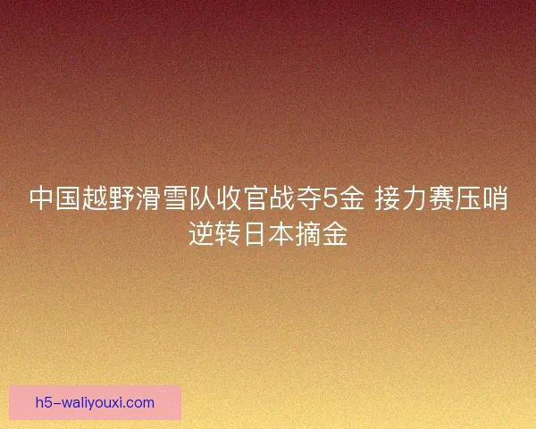 中国越野滑雪队收官战夺5金 接力赛压哨逆转日本摘金